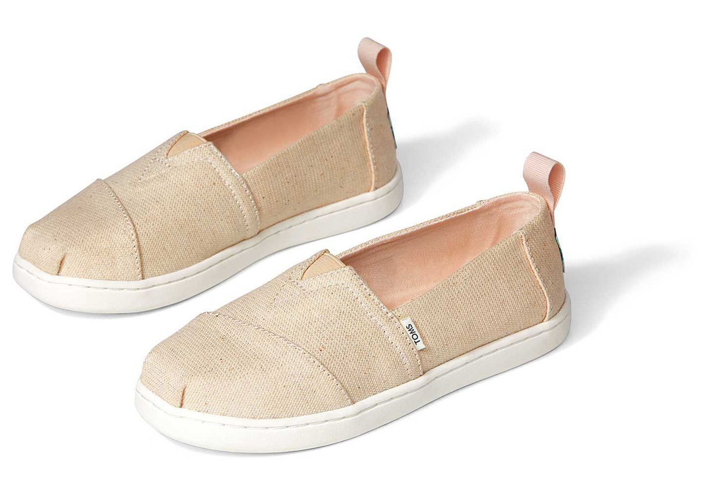 Toms Espadryle Dziecięce Beżowe - Alpargata Youth Metallic - 38FAHUCIX